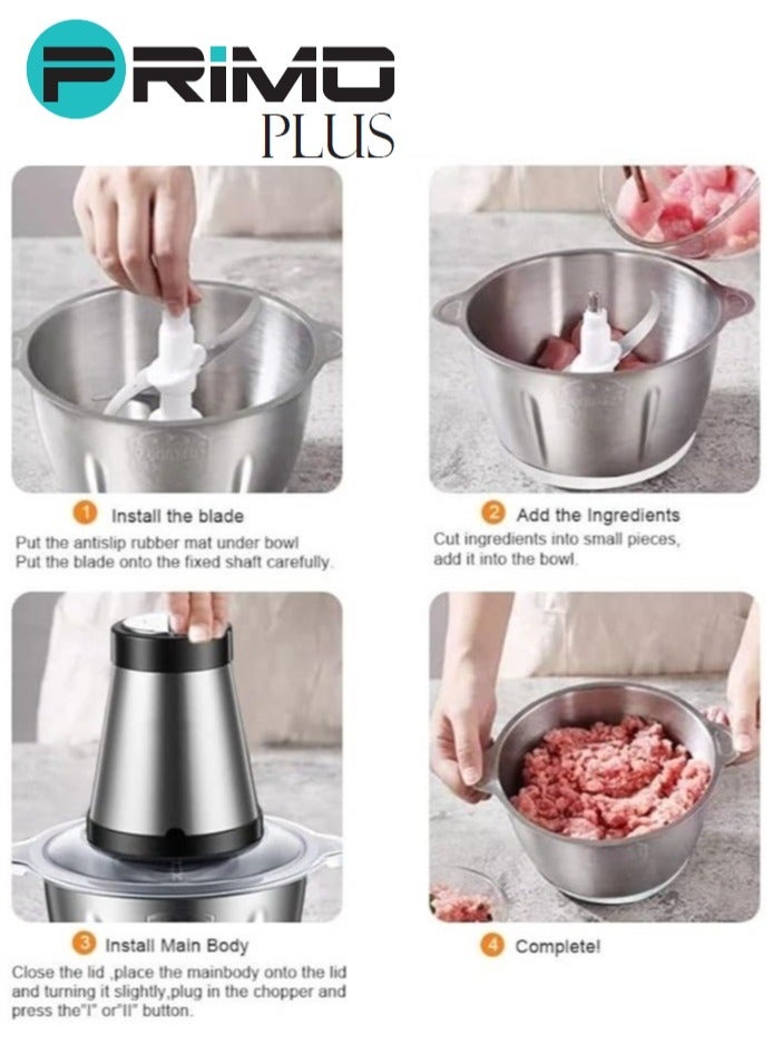 بريمو بلس مفرمة لحوم كهربائية فضى 5لتر 500W - Image 5