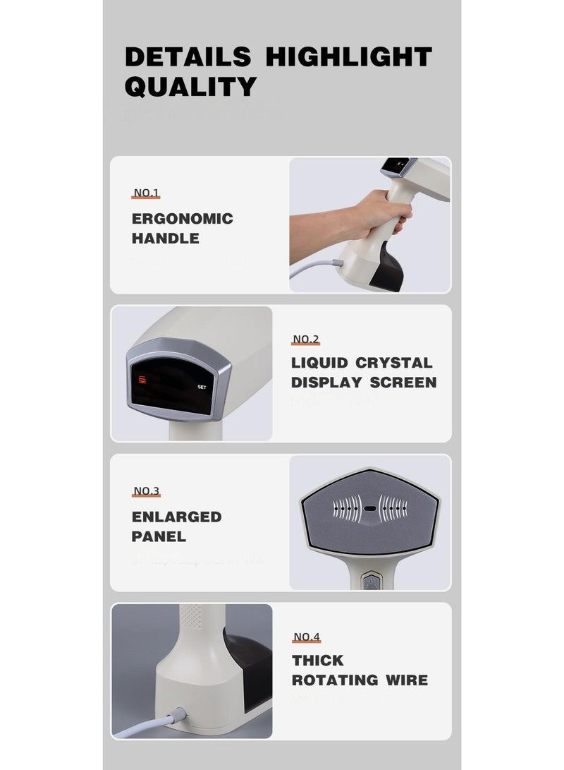 بيوينتي مكواة بخار عالية الكفاءة مع لوحة كبيرة 25.5 سم، قوة بخار قوية، إزالة سريعة للتجاعيد، وتصميم غير لاصق لجميع الأقمشة - Image 5