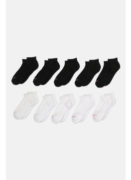 SKECHERS Women 10 Pairs Brand Logo Quarter Socks, Multicolor  - Image 1
