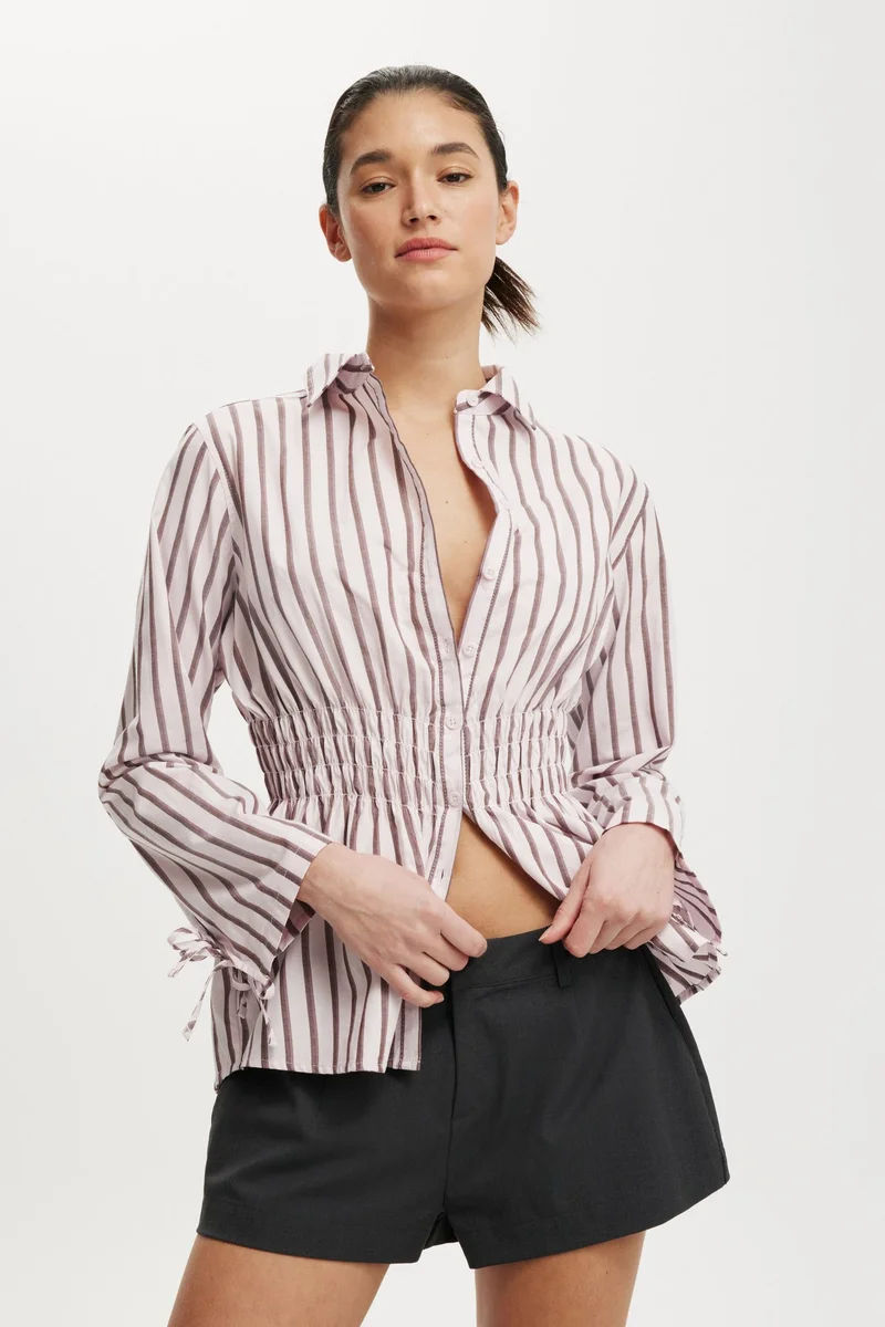 Cotton On GATHERED LONG SLEEVE SHIRT