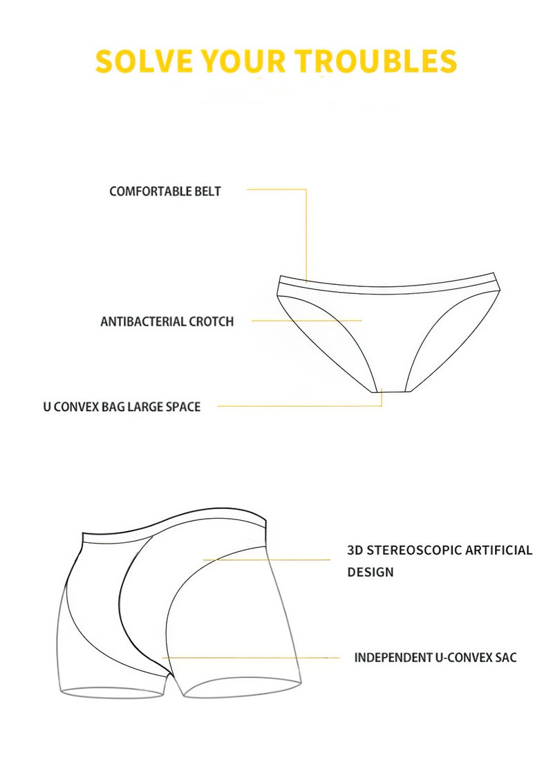 Thong Underwear for Men, Cotton Low Rise Bulge Bikini Briefs Underpants