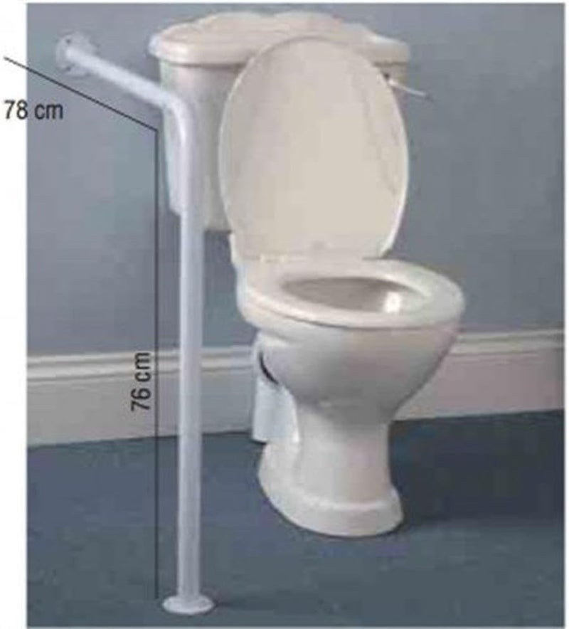 Homecraft Ringwood Wall to Floor Grab Rail, Curved Grab Bar for Toilet, Shower, or Bathtub, Secure Railing for Elderly & Handicapped, 30" High x 30 3/4" Deep, Bathroom Safety Rails - Image 3