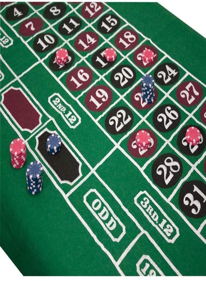 WMX KD Casino Tabletop Felt Layout Mat for Nights Game, Fun Casino, Parties, and Events! 36"x72" (Green Roulette) - Image 3