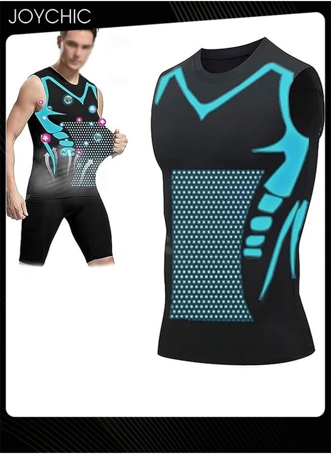 Joychic - Men Sports Vest Quick-drying High-elastic Tights Fitness Basketball Running Training Wide Shoulder T-shirt for All Seasons - Image 1