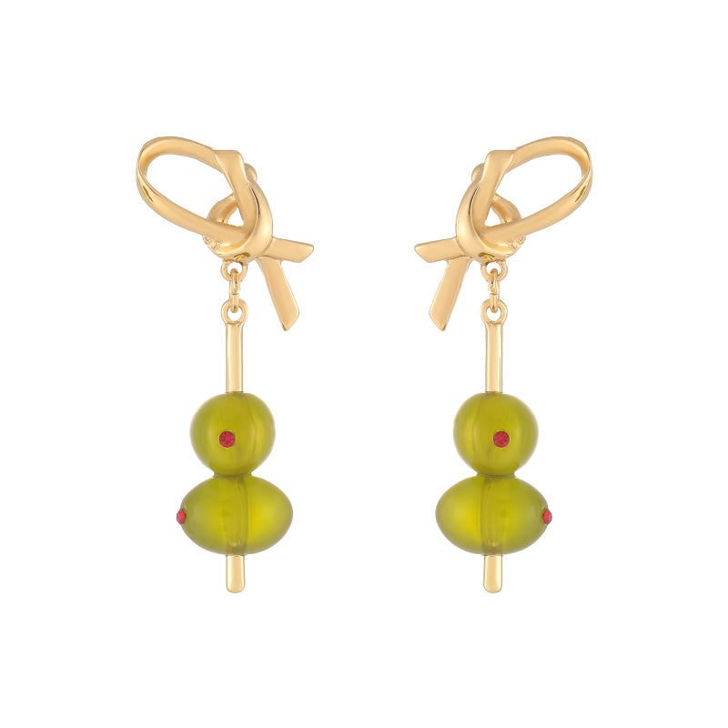 Madison Tyler Olive Earrings for Women | Gold Plated Green Dangle Earrings | Fun Fruit Drop Earrings for Women Jewelry Gifts - Image 1