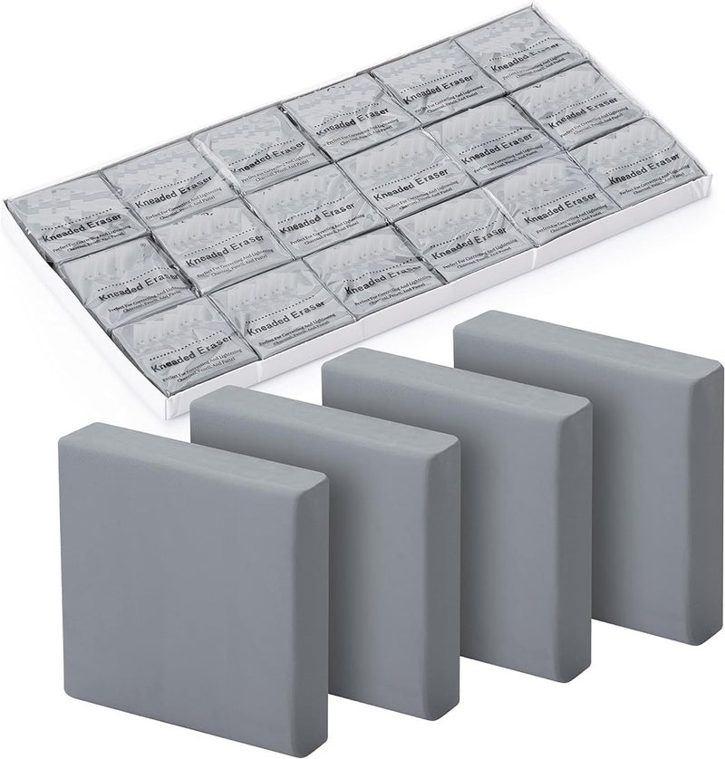 KRAFTMASTERS Kneaded Eraser, Gray - Artist Gum Eraser for Drawing, Moldable and Kneadable (3 Pack) - Image 1