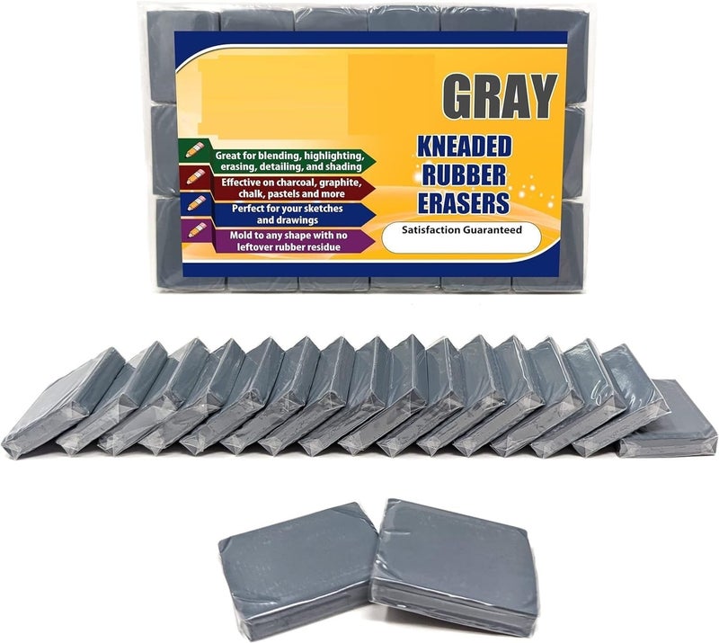 KRAFTMASTERS Kneaded Eraser, Gray - Artist Gum Eraser for Drawing, Moldable and Kneadable (3 Pack) - Image 2