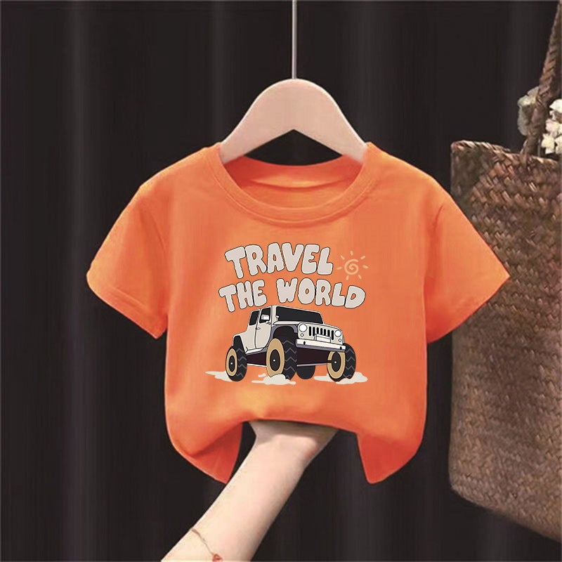 2226# Cotton Children'S Short-Sleeved T-Shirt Boys And Girls Cartoon Western Style Top Baby Half-Sleeved T-Shirt - Image 4