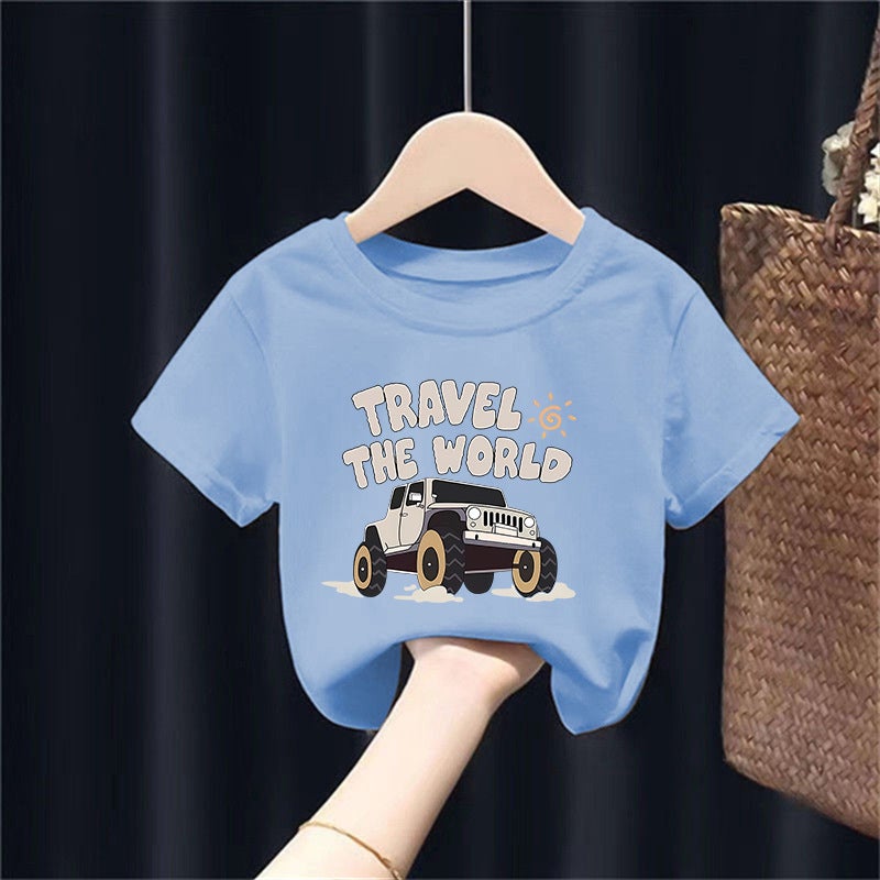 2226# Cotton Children'S Short-Sleeved T-Shirt Boys And Girls Cartoon Western Style Top Baby Half-Sleeved T-Shirt - Image 2
