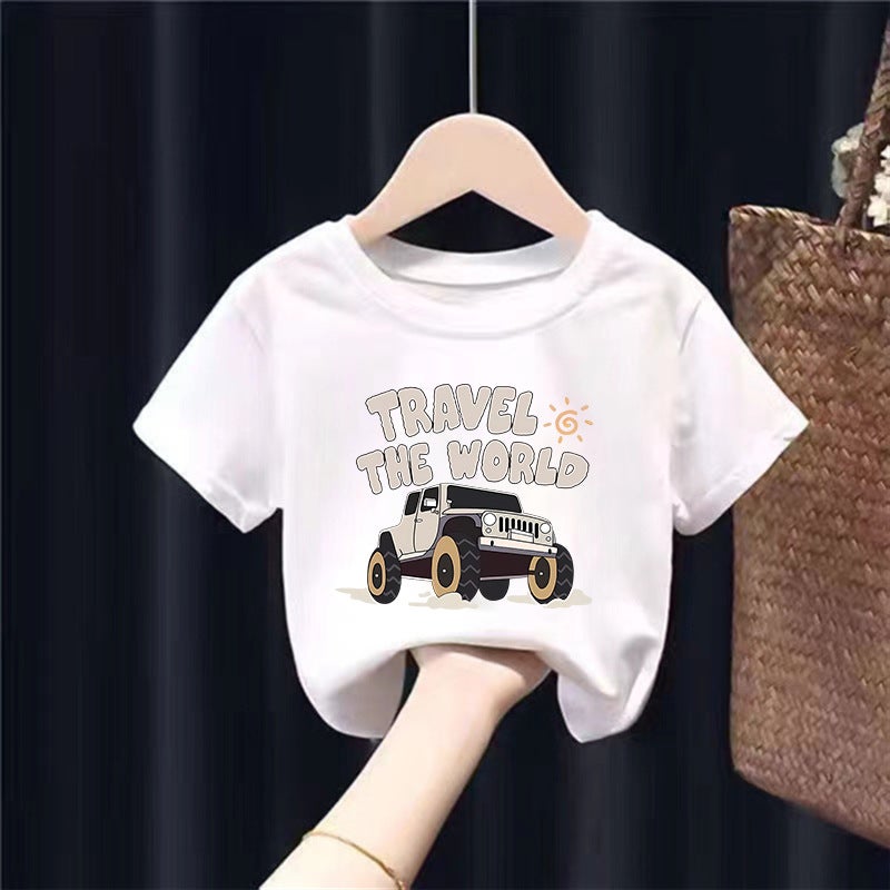 2226# Cotton Children'S Short-Sleeved T-Shirt Boys And Girls Cartoon Western Style Top Baby Half-Sleeved T-Shirt - Image 3