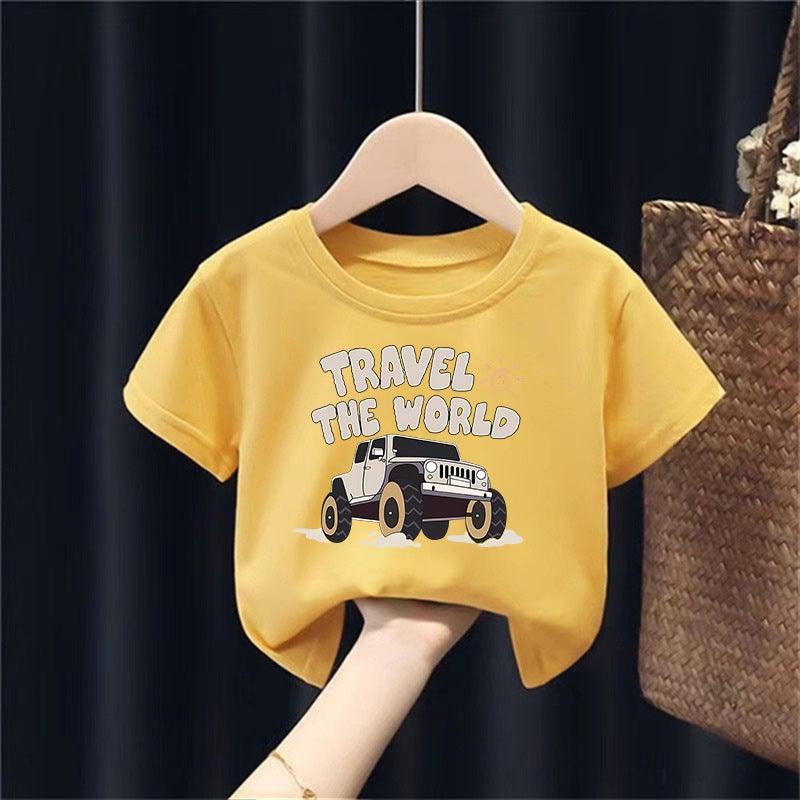 2226# Cotton Children'S Short-Sleeved T-Shirt Boys And Girls Cartoon Western Style Top Baby Half-Sleeved T-Shirt - Image 5