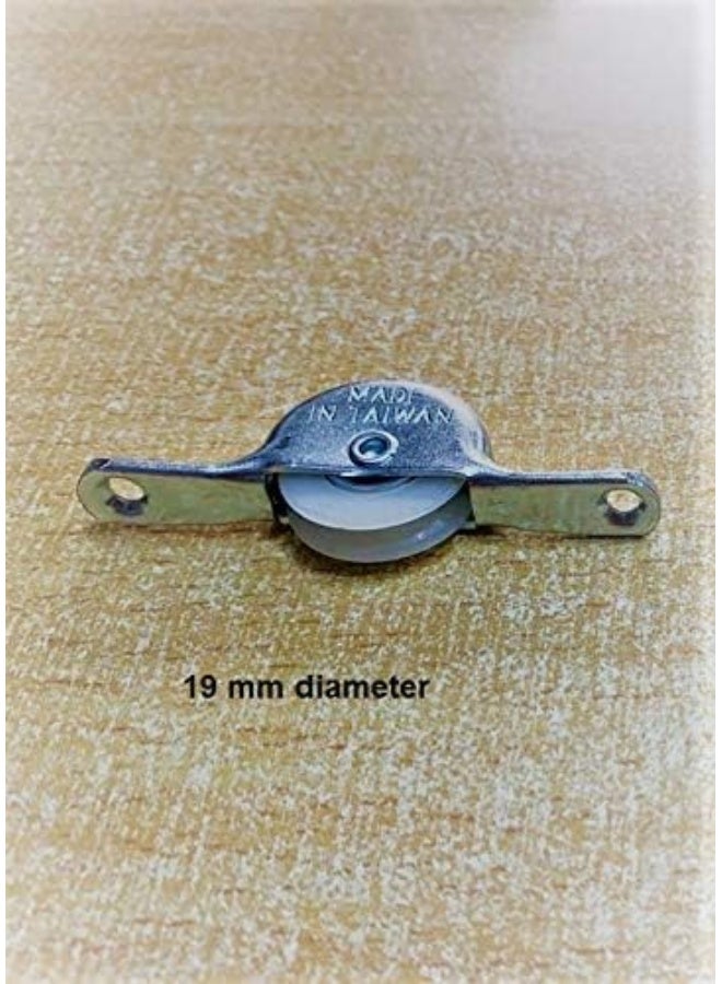 NJM Home Cabinet Glass Single Wheel Sliding Door Roller Silver 6 Pcs 19mm Wheel Size - Image 2