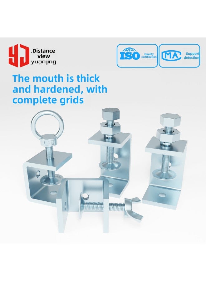 Iron Galvanized Tiger Clip Pipe Clip Square U-shaped C- Shaped Fixed Fixture Clip Clip Hand-screwed Lifting Ring Fasten Clip Clip-Specification Model:❤❤❤The Following Is The Hanging Ring Version❤❤❤  - Image 2