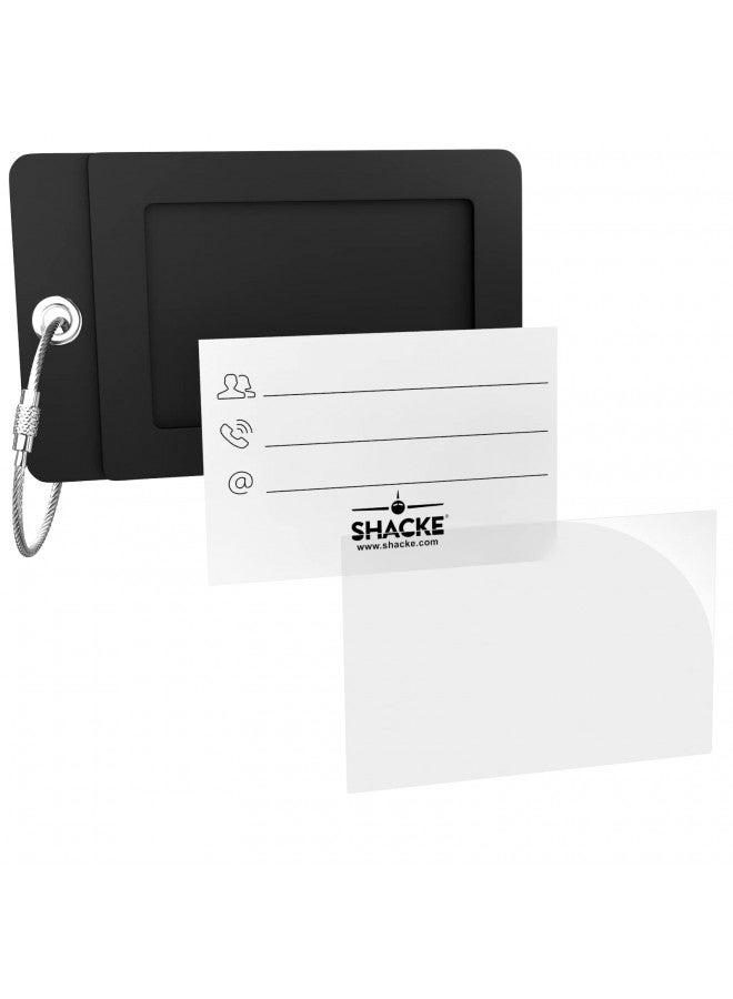 Shacke Luggage Tag Initial - Fully Bendable Tag w/Stainless Steel Loop (Black) (Letter K) - Image 3