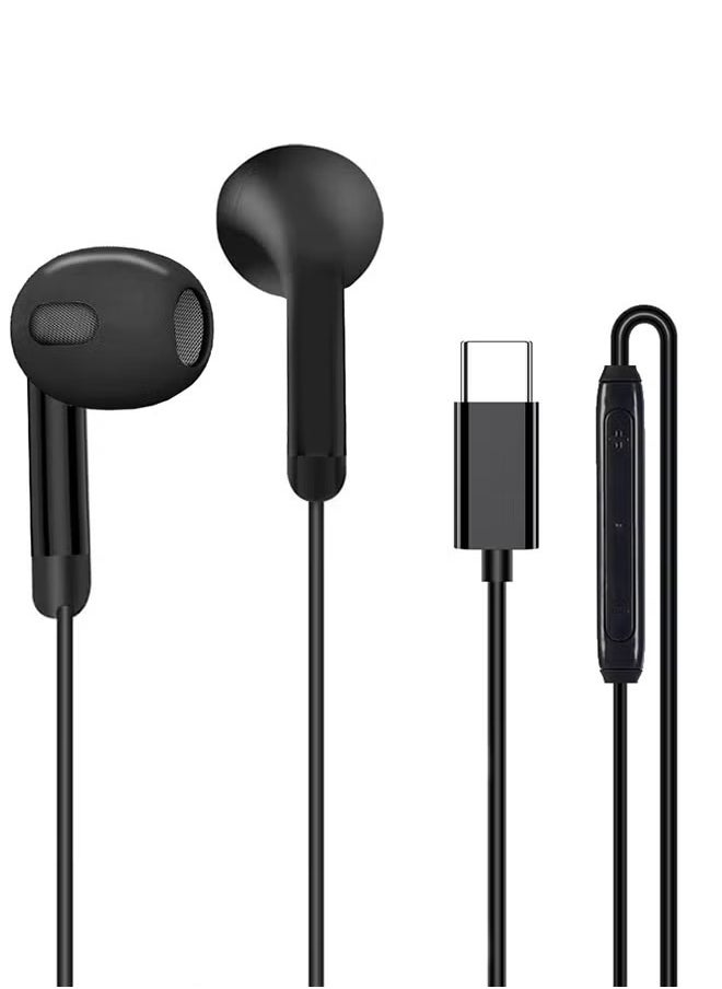 BOLICE USB C Headphones Compatiable with Oneplus 12 and Oneplus 13 USB C In-Ear Headphones with Microphone Volume Control and Pure Sound Black  - Image 1