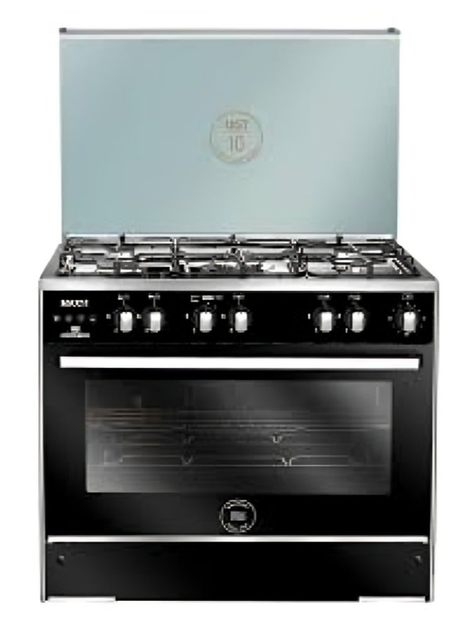 Unionaire 5-burner gas cooker, 80 cm, Max 11 stainless steel, fan, C68SS-GC-447-M11-AL