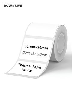 Marklife Thermal Label Paper for Label Maker Machine,Waterproof Oil-Proof for Home Office Small Business Barcode Printing,220 Labels/Roll Labeling Tape Replacement(50×30mm White)  - Image 1