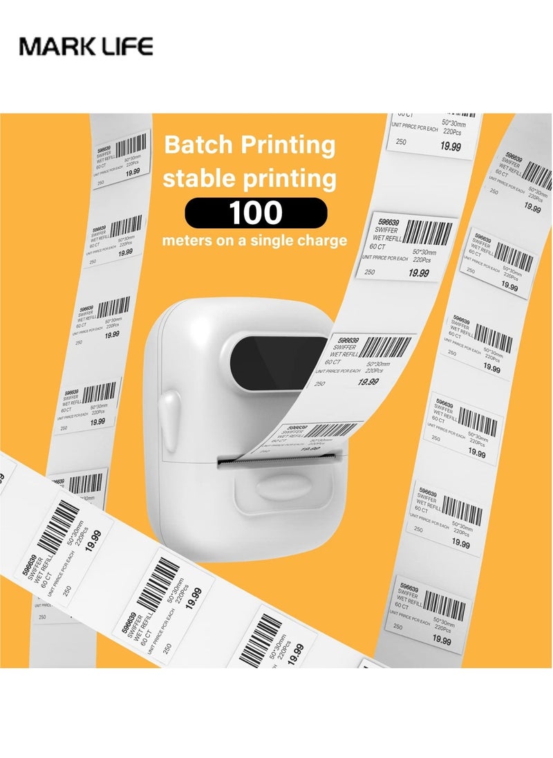 Thermal Label Paper for Label Maker Machine,Waterproof Oil-Proof for Home Office Small Business Barcode Printing,220 Labels/Roll Labeling Tape Replacement(50×30mm White)