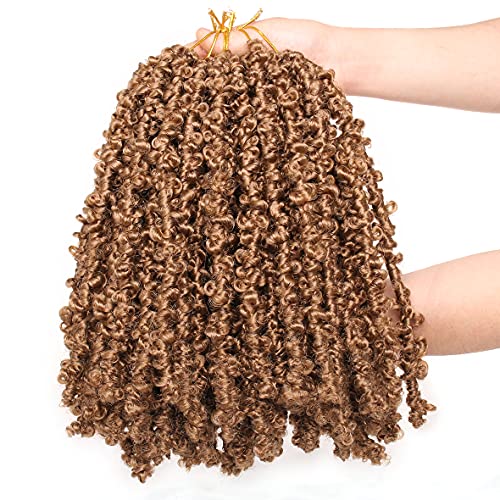 Leeven 12 Inch Butterfly Locs Crochet Hair 6 Packs Blonde Short Bob Crochet Butterfly Locs Braids Hair Handmade Pre-looped Messy Distressed Faux Locs Hair for Women 27# - Image 2