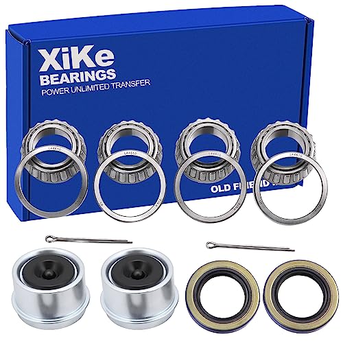 XiKe 2 Set Fits for 1'' 2000-2200 Lbs Axles Trailer Wheel Hub Bearings Kit, L44643/L44610 and 12192TB Seal OD 1.980'', Dust Cover and Cotter Pin, Rotary Quiet High Speed and Durable. - Image 1
