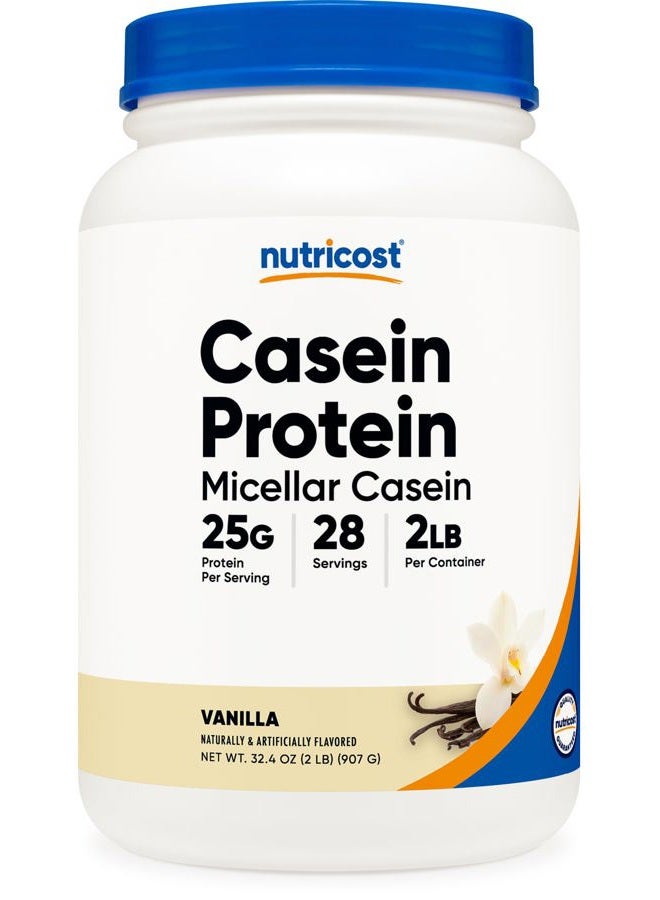 Nutricost Casein Protein Powder 2lb Vanilla - Micellar Casein, Gluten Free, Non-GMO - Image 1