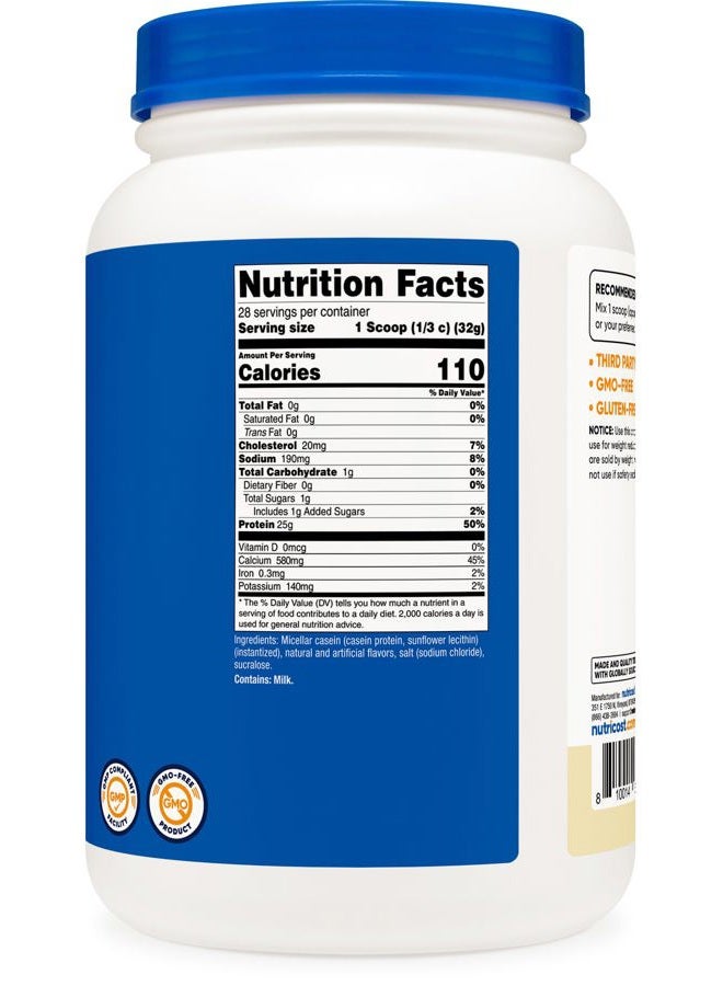 Nutricost Casein Protein Powder 2lb Vanilla - Micellar Casein, Gluten Free, Non-GMO - Image 5