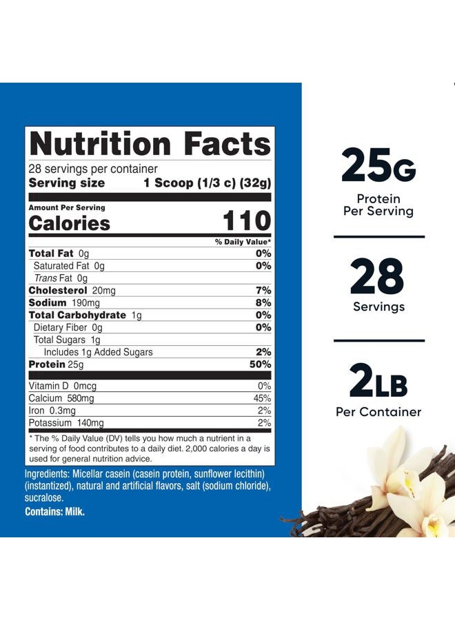 Nutricost Casein Protein Powder 2lb Vanilla - Micellar Casein, Gluten Free, Non-GMO - Image 2