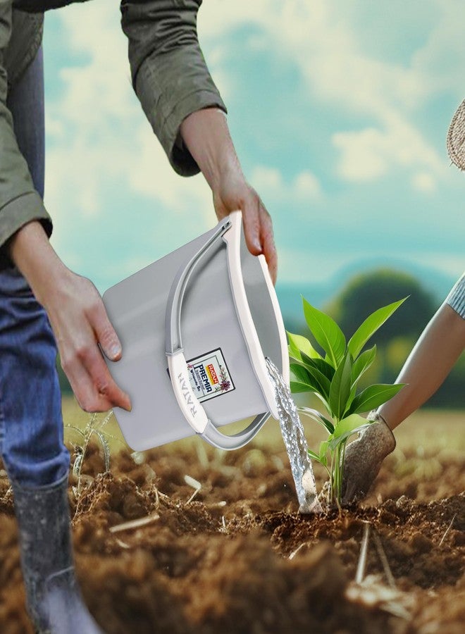 RATAN PLASTICWARE دلو ريتان بلاستيك وير بريميا (5 لتر × 3) - رمادي دياس | خفيف الوزن وسهل الحمل | دلو للحمام | تخزين الماء | مثالي للمسح | مصبوب مزدوج | 5 لتر - Image 5