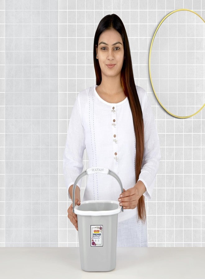 RATAN PLASTICWARE دلو ريتان بلاستيك وير بريميا (5 لتر × 3) - رمادي دياس | خفيف الوزن وسهل الحمل | دلو للحمام | تخزين الماء | مثالي للمسح | مصبوب مزدوج | 5 لتر - Image 4
