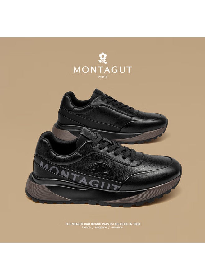Montagut Men's Shoes Spring New Leather Sports Casual Shoes Thick Sole Breathable Height Increasing Luxury Shoes For Men - Image 3