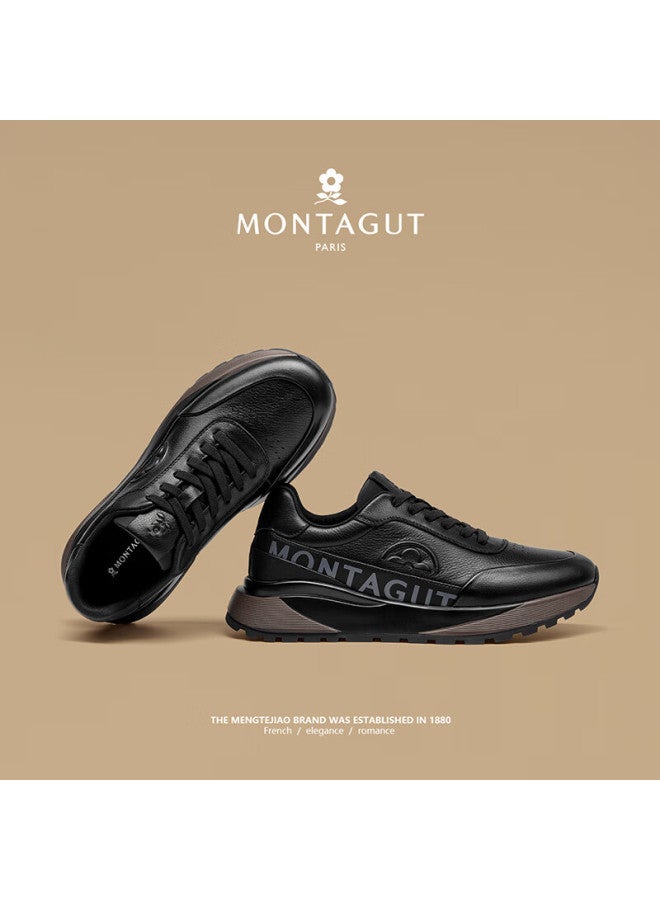 Montagut Men's Shoes Spring New Leather Sports Casual Shoes Thick Sole Breathable Height Increasing Luxury Shoes For Men - Image 2