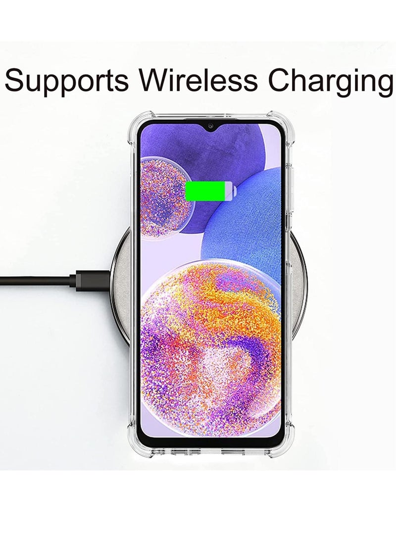 ELTRAZONE [1+2] Case for Samsung Galaxy A23 4G with Tempered Glass Screen Protector (2 Pcs) Clear Gradient Soft TPU Bumper Slim Shockproof Protective Cover (Galaxy A23 4G, Clear) - Image 4