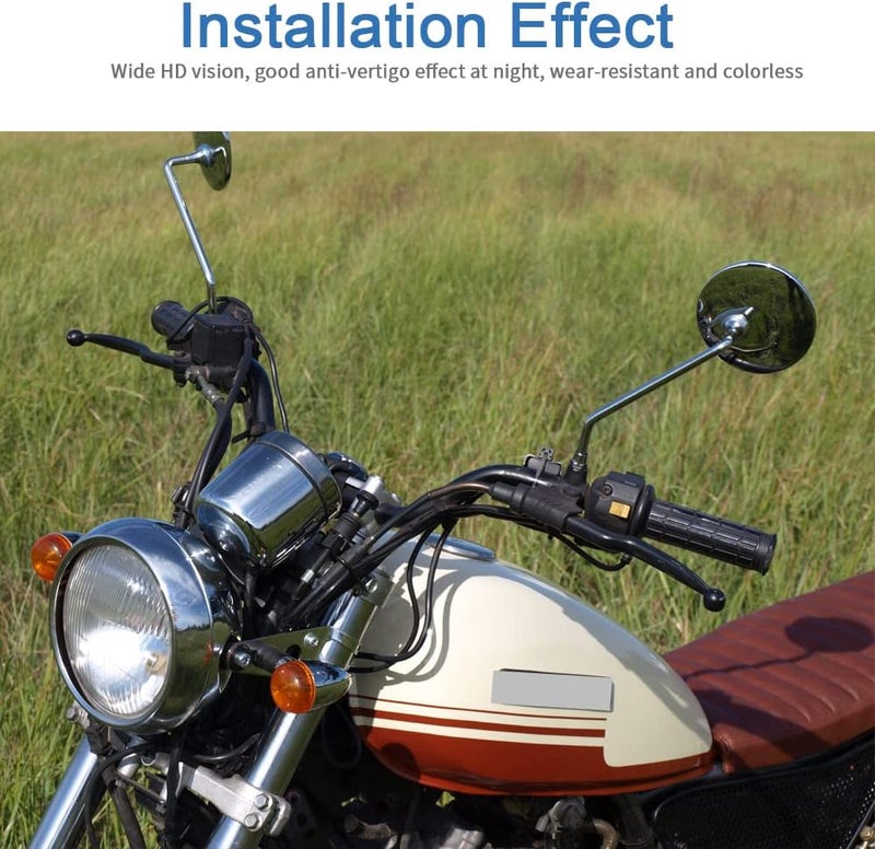 DREAMIZER Motorcycle Rear View Mirror - Chrome 7/8" 10MM Handlebar Side Mirror - Image 4