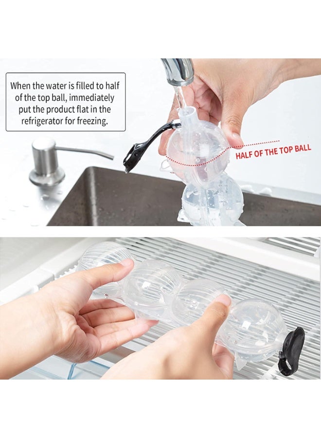 Special Offer(2 Molds) Reusable Ice Ball Maker Mold 4 Holes Round Ice Ball Mold for Cocktails, Juice, Party, Bar, Summer Ice Maker Mold - Image 5
