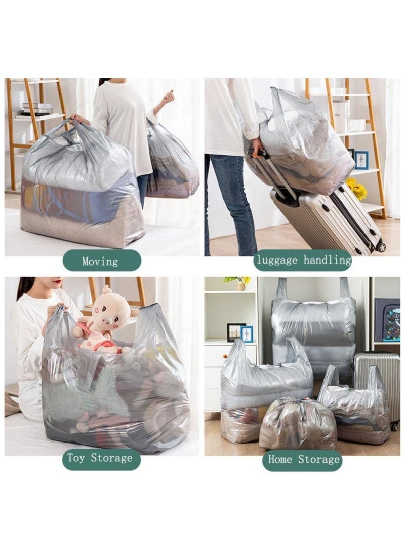 كيلا حقيبة تعبئة مكونة من 10 قطع بسعة كبيرة جدًا، حقيبة تخزين لحاف سميكة، حقائب تخزين بلاستيكية للصدريات لنقل وحمل الأغراض، حقيبة تخزين البطانيات والملابس (رمادي) - Image 4