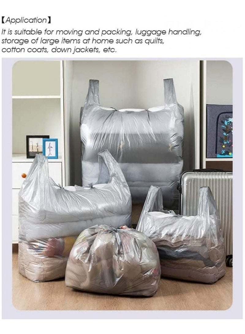 كيلا حقيبة تعبئة مكونة من 10 قطع بسعة كبيرة جدًا، حقيبة تخزين لحاف سميكة، حقائب تخزين بلاستيكية للصدريات لنقل وحمل الأغراض، حقيبة تخزين البطانيات والملابس (رمادي) - Image 5