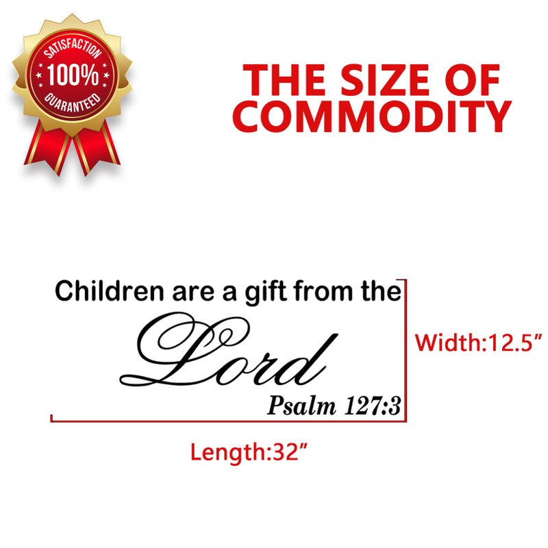 AnFigure Wall Stickers for Kids  Bible Verse Wall Decor  Inspirational Church Blessing Saying Sign Family Lettering Decorations Home Art Decor Vinyl Stickers Children Area Gift From The Lord 32""x12.5"" - Image 4