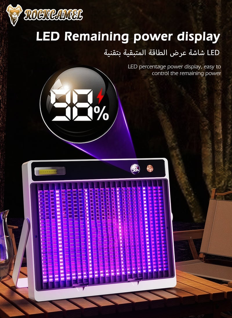ROCKCAMEL مصيدة بعوض إلكترونية، 3000 فولت لاسلكية مع بطارية قابلة لإعادة الشحن 2400 مللي أمبير، مصيدة حشرات بالأشعة فوق البنفسجية 360 درجة، للحائط / للمكتب، شاشة LED تعمل بصمت، قابلة للإزالة والغسل، آمنة للرضع والأطفال، مبيد حشرات كهربائي للاستخدام في الداخل والخارج - Image 4