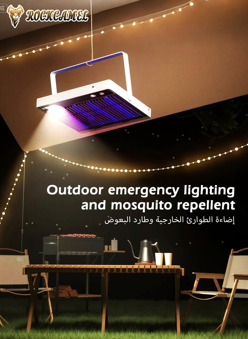 ROCKCAMEL مصيدة بعوض إلكترونية، 3000 فولت لاسلكية مع بطارية قابلة لإعادة الشحن 2400 مللي أمبير، مصيدة حشرات بالأشعة فوق البنفسجية 360 درجة، للحائط / للمكتب، شاشة LED تعمل بصمت، قابلة للإزالة والغسل، آمنة للرضع والأطفال، مبيد حشرات كهربائي للاستخدام في الداخل والخارج - Image 2