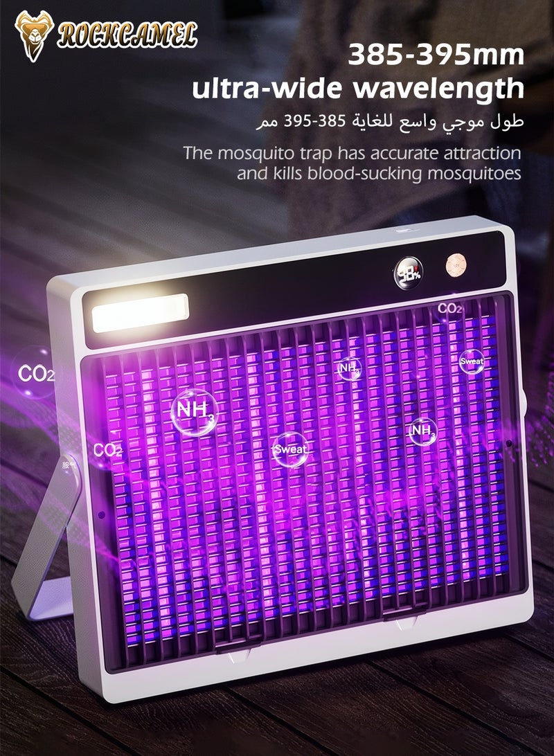 ROCKCAMEL مصيدة بعوض إلكترونية، 3000 فولت لاسلكية مع بطارية قابلة لإعادة الشحن 2400 مللي أمبير، مصيدة حشرات بالأشعة فوق البنفسجية 360 درجة، للحائط / للمكتب، شاشة LED تعمل بصمت، قابلة للإزالة والغسل، آمنة للرضع والأطفال، مبيد حشرات كهربائي للاستخدام في الداخل والخارج - Image 5