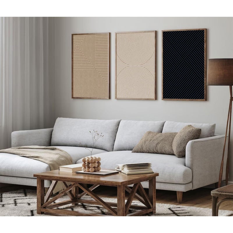 Baccone Abstract Modern Wall Decor Art Set of 3 Boho Neutral Canvas Wall Art Beige Minimalist Line Wall Art Decor Brown Black Art Modern Abstract Prints Pictures for Living Room Bedroom 12x16 Inch Unframed - Image 5