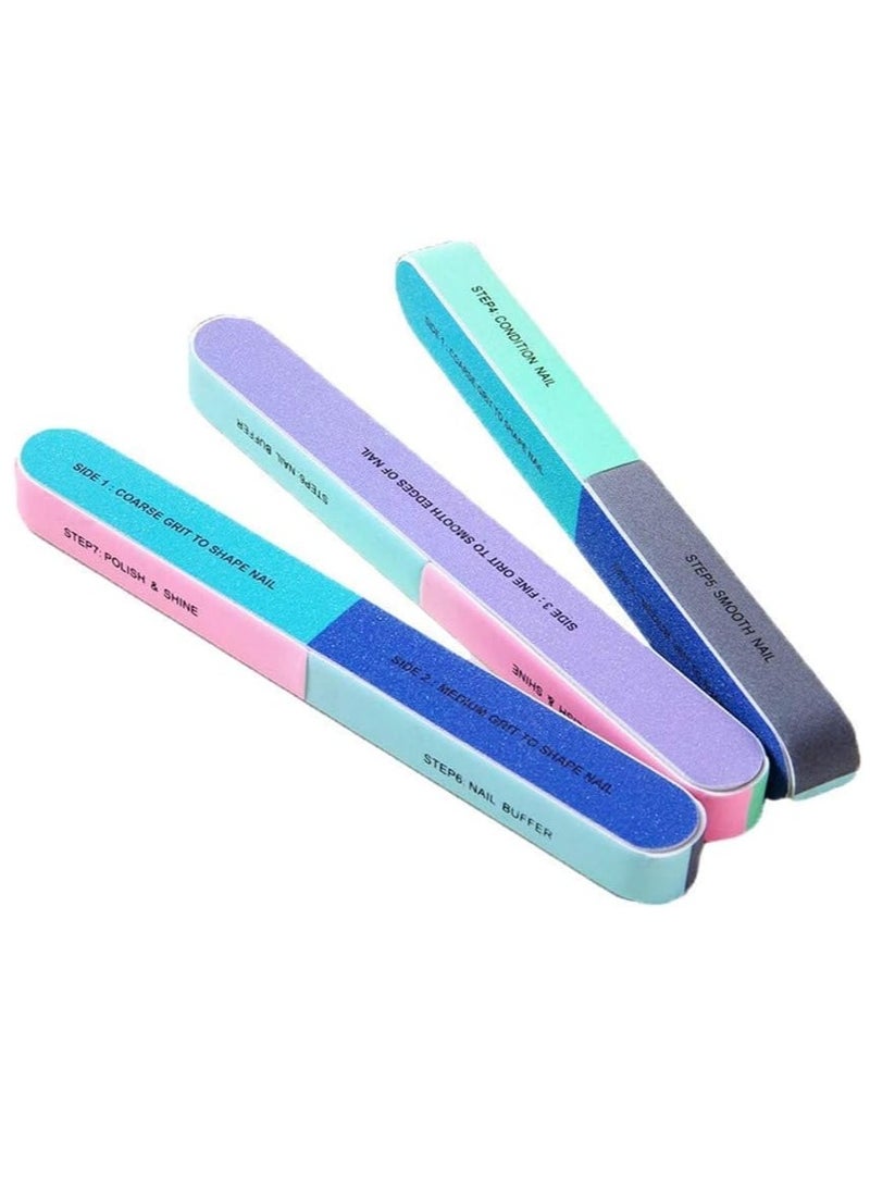 Premify Nail Boards 6 Step Professional Nail File and Buffers, 7-Way Nail Buffing Blocks, Washable Emery Boards for Care Manicure Nail Care Manicure Tools and Cosmetic Manicure  - Image 2