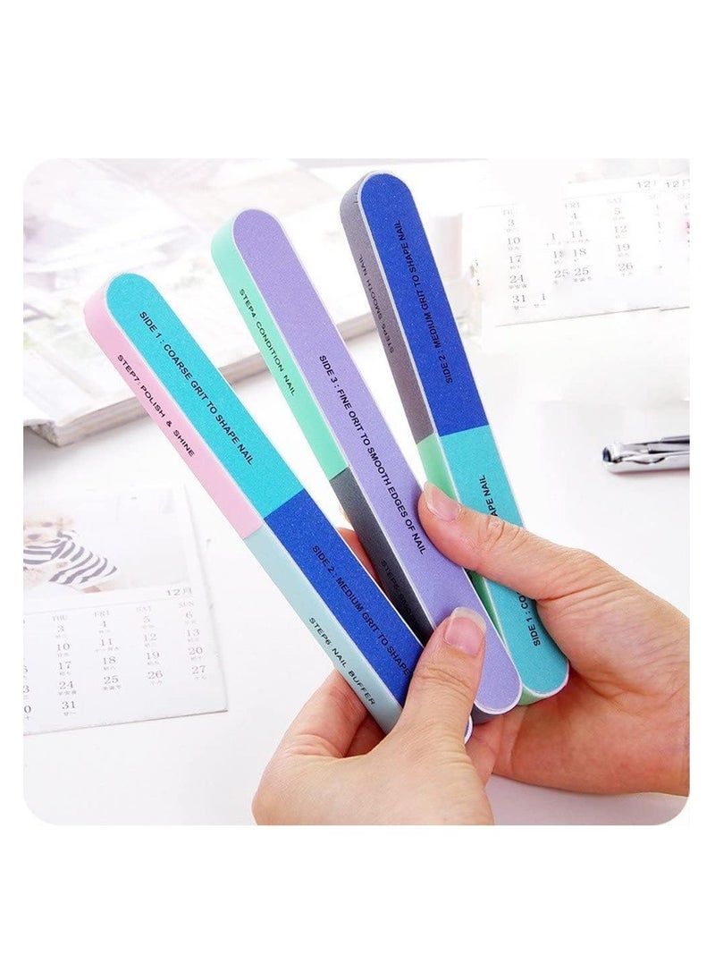 Premify Nail Boards 6 Step Professional Nail File and Buffers, 7-Way Nail Buffing Blocks, Washable Emery Boards for Care Manicure Nail Care Manicure Tools and Cosmetic Manicure  - Image 3