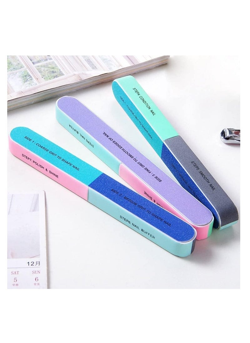Premify Nail Boards 6 Step Professional Nail File and Buffers, 7-Way Nail Buffing Blocks, Washable Emery Boards for Care Manicure Nail Care Manicure Tools and Cosmetic Manicure  - Image 4