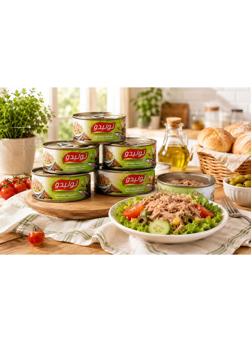 Tolido 6 Cans Premium Shredded Light Tuna Meat, High Protein, Low Fat, Ready to Serve, 140g Each, Value Pack - Image 5