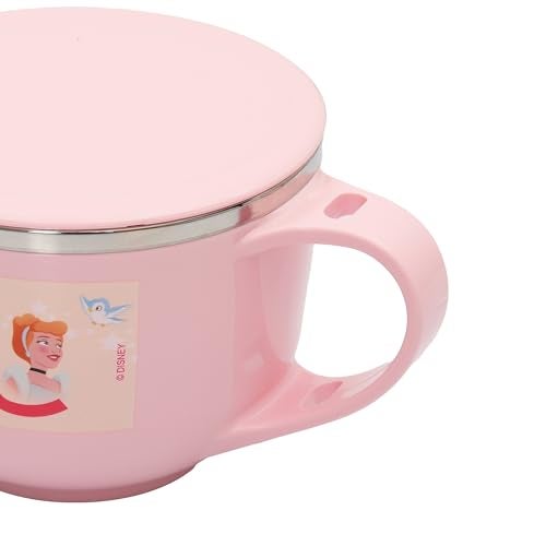 Jaypee Plus Stainless Steel Disney Princess Souptok Prime Soup Bowl with Lid & Spoon Maggi Bowl Noodles Pasta Cup,Best Diwali Gift, Birthday Gift for Girls and Boys, Pink, 700 Ml - Image 4