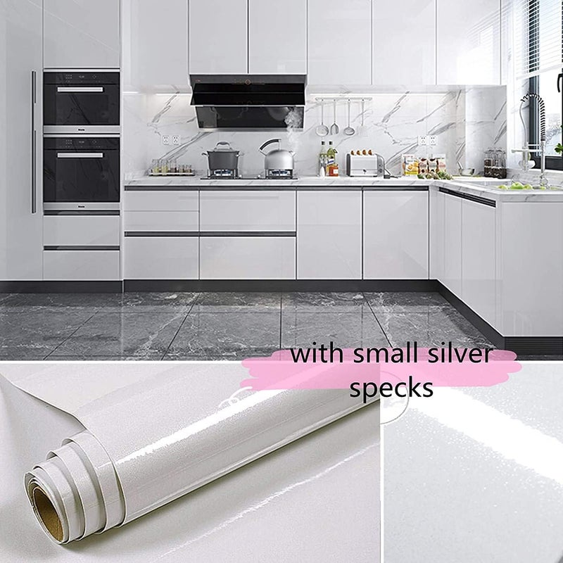 TANONE 17.7" X 393" White Contact Paper for Countertop, Self Adhesive Removable Countertop Contact Paper Waterproof Vinyl Decorative Film for Cabinet - Image 5