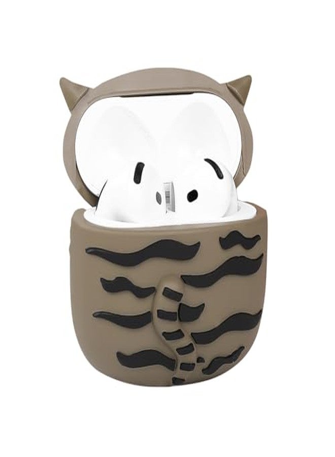 LEWOTE Compatible with Apple Airpods 4 Protective Funny Cute 3D Cartoon Case Cover with Keychain[PAPA Series] (Cat Grey) - Image 3
