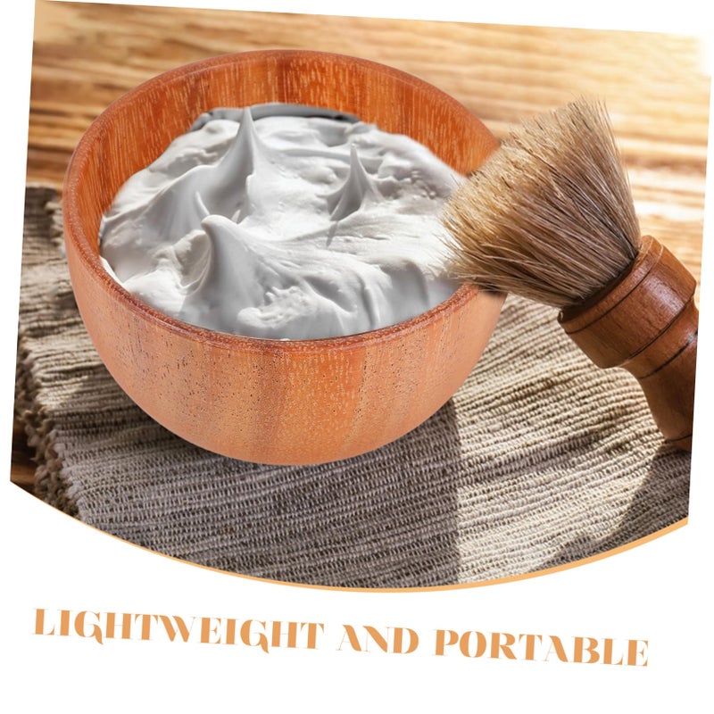 Wooden Shaving Bowl For Men Travel Beard Care Soap Dish Smooth Shaving - Image 4