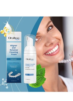 ORALHOE 50ML Teeth Aligner Retainer Cleaner Foam, Whitening Foam Cleaning Brite Foam, White Foam Retainer Cleaner for Aligners, Retainers & Night Guards for Dentures, Night Guards Mouth Trays  - Image 2
